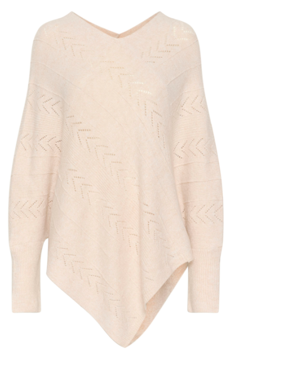 Cream - CRHOLIDAY KNIT PONCHO CREAM