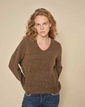 MMTHORA V-NECK  KNIT - MOS MOS