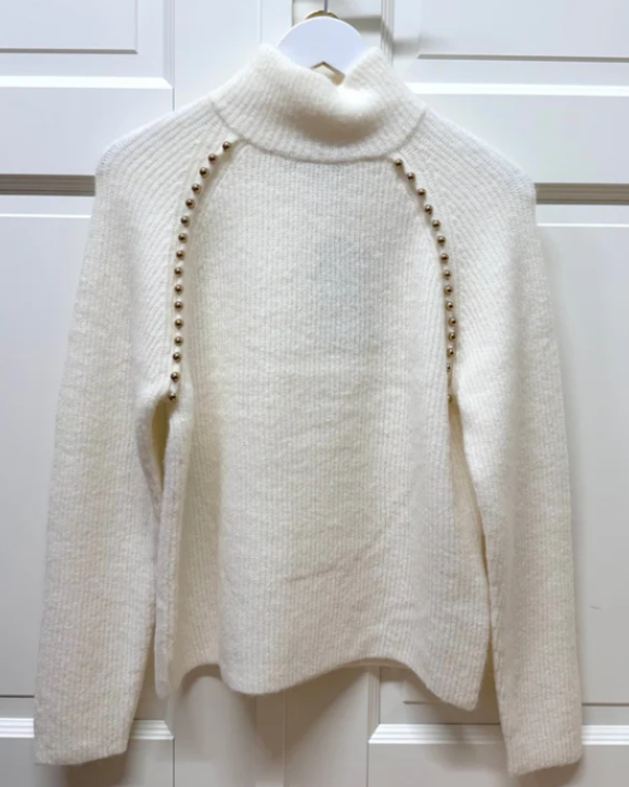 MOS MOSH - MMZORA BEAD HIGHNECK KNIT - MOS MOSH