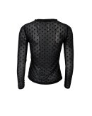 BLACK COLOUR - BCJENNIE DOTTED MESH BLOUSE 